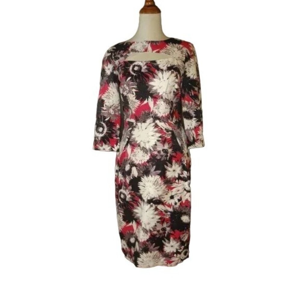 🆕 Debbie Shuchat Cutout Yoke Floral Print Dress 8 - Picture 3 of 8